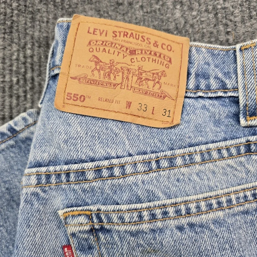Levis 550 Jeans Mens 33x31 Blue Medium Wash‎ Relaxed Tapered Denim Pants 1997